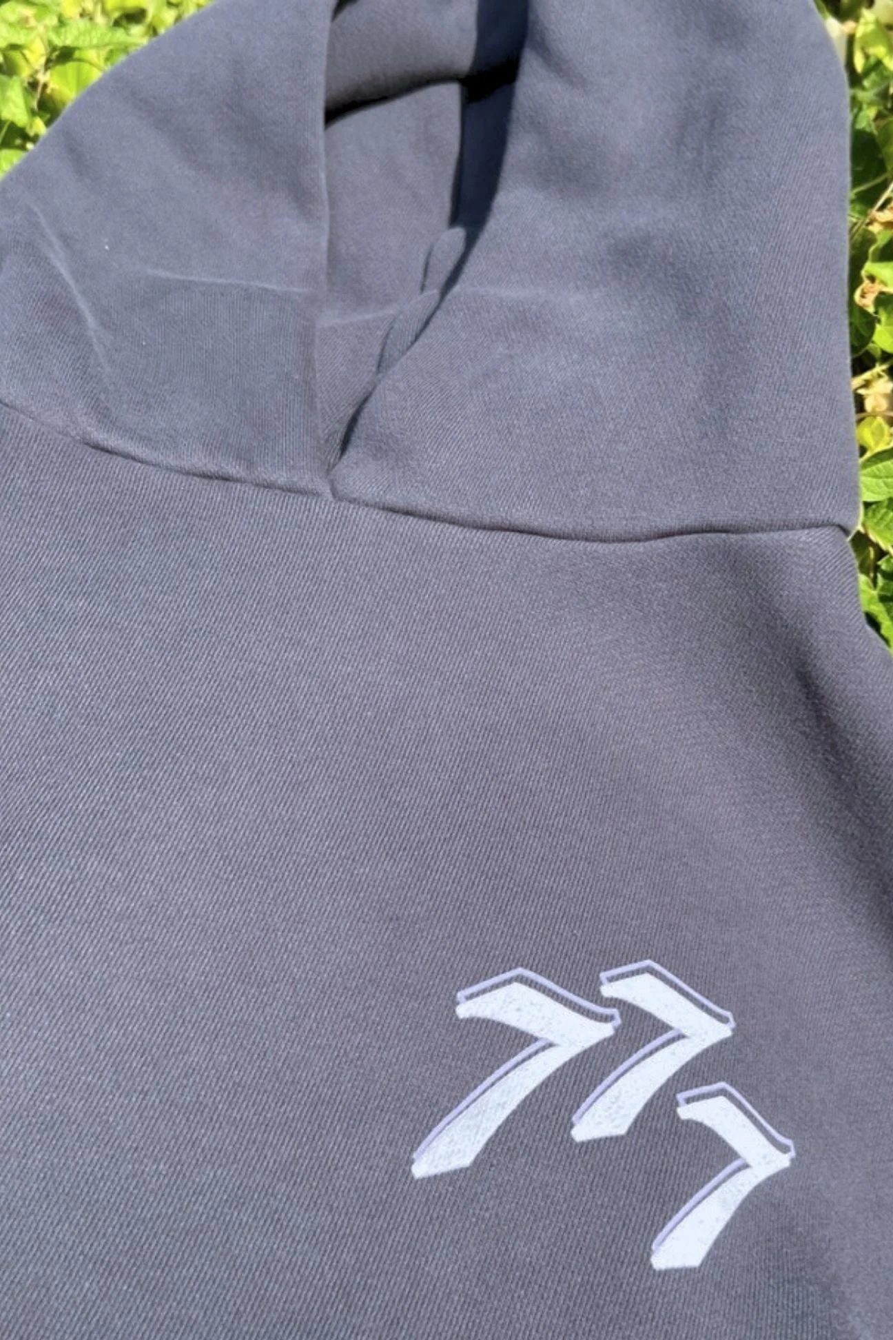 777 Angel Number Hoodie – Organic Cotton Fleece in Asteroid - Image 4